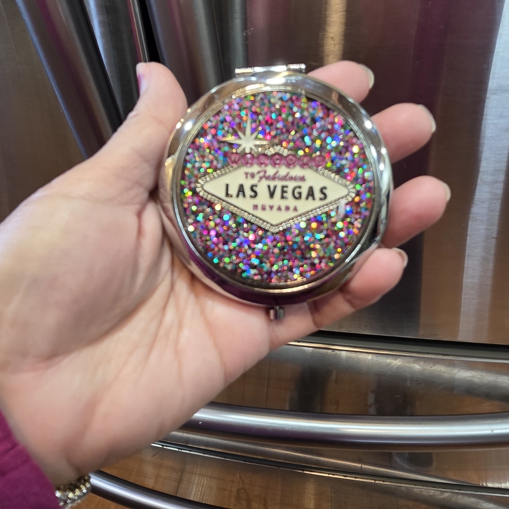 Las Vegas Glitter Compact Mirror